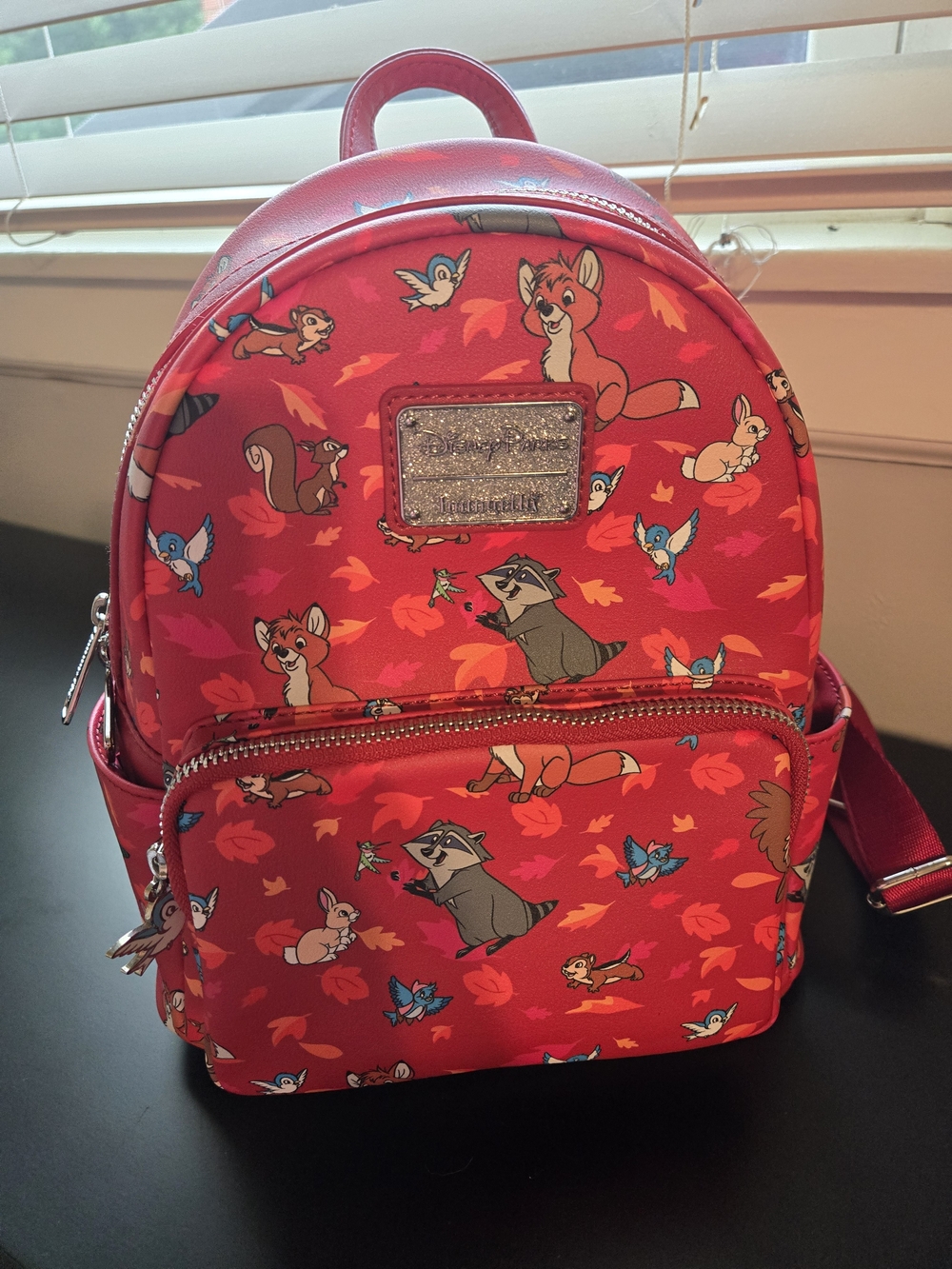 Loungefly Critter's Red Mini Backpack with Woodland Character Print